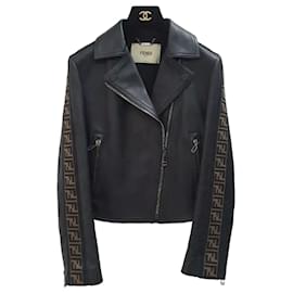 Fendi-Fendi Leather Biker Jacket Sz.S-Black