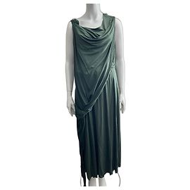 Bottega Veneta Drapiertes Viskose-Jersey-Kleid Olivgrün