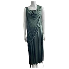 Bottega Veneta-Vestido de jersey de viscosa drapeado-Verde oliva