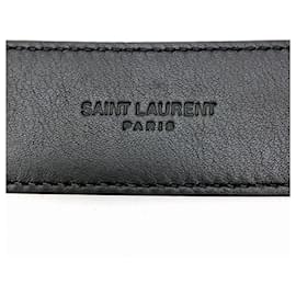 Yves Saint Laurent-Yves Saint Laurent Cassandra Black Leather Belt-Black