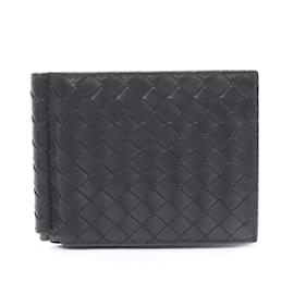 Bottega Veneta-Bottega Veneta Intrecciato Bi-fold Wallet-Black