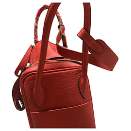 Hermès-Sac à main Hermes Lindy 26 en cuir rose-Rose