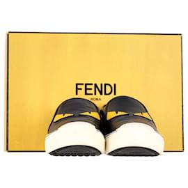 Fendi-Fendi Monster Slip on Sneakers in Black Leather-Black