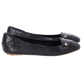 Balenciaga Arena Ballet Flats in Black Leather Black