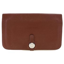 Hermès HERMES Dogon Wallet Red