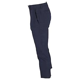 Burberry-Burberry Slim Fit Trousers in Navy Blue Wool-Blue,Navy blue
