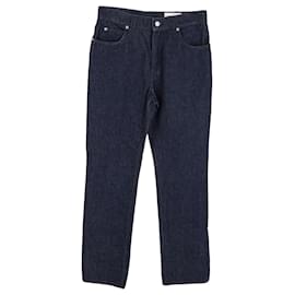 Alexander Mcqueen-Alexander McQueen Straight Leg Denim Jeans in Blue Cotton-Blue
