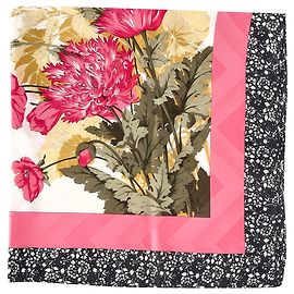 Cachecol de seda rosa com estampa floral Balenciaga Marrom Rosa
