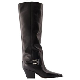 Jane Buckle 60 Boots - Paris Texas - Leather - Black Black