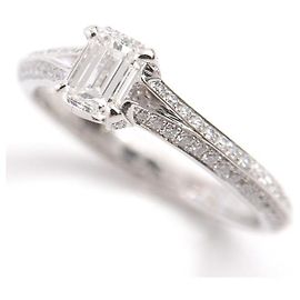 GRAFF PT950 Platinum Emerald Cut Diamond Ring 0.51ct in Great Condition Other