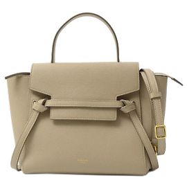 Céline Celine Belt Bag Grained Calfskin 2way Bag Grey