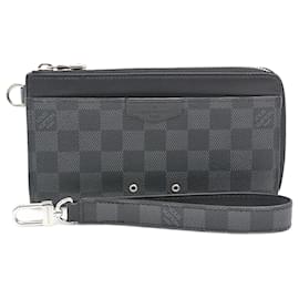Louis Vuitton-Louis Vuitton Zippy Dragonne Damier Graphite Wallet-Black