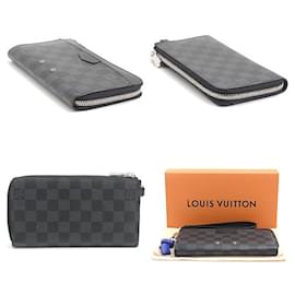 Louis Vuitton-Louis Vuitton Zippy Dragonne Damier Graphite Wallet-Black