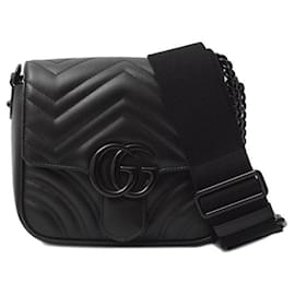 Gucci-Gucci GG Marmont Leather Shoulder Bag-Black
