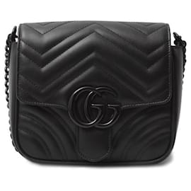 Gucci-Gucci GG Marmont Leather Shoulder Bag-Black