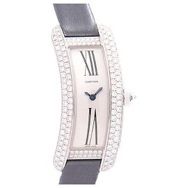 Reloj de Cuarzo Cartier Tank S con bisel de diamantes Plata