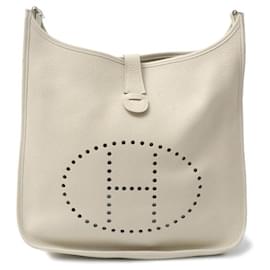 Hermès-Hermes Evelyne III GM Shoulder Bag Off-White-White