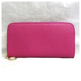 Autre Marque Cartera larga de cuero Bvlgari rosa Rosa