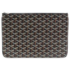 Goyard Sena MM Clutch Bag Black Black