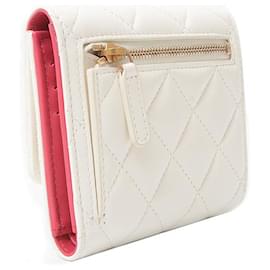 Chanel-Chanel Matelassé Small Flap Wallet Leather Wallet-White