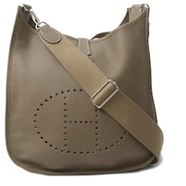 Hermès-Hermes Evelyne III GM Shoulder Bag Etoupe-Brown