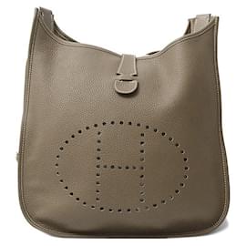 Hermès-Hermes Evelyne III GM Shoulder Bag Etoupe-Brown