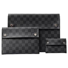 Louis Vuitton-Louis Vuitton Alpha Triple Pouch Damier Graphite Bag-Black