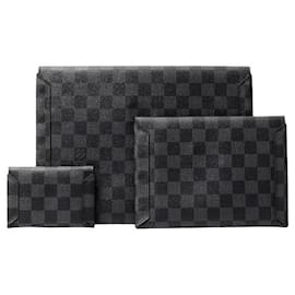 Louis Vuitton-Louis Vuitton Alpha Triple Pouch Damier Graphite Bag-Black