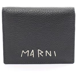 Marni Black Leather Business Card Case Black