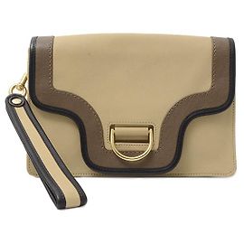 MARC JACOBS Leather The Clutch Clutch Bag C0001865 Pre-owned Beige