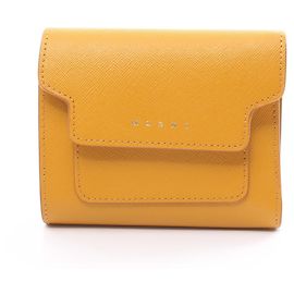 Marni Yellow Leather Tri-Fold Wallet Yellow