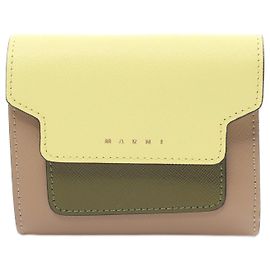 Carteira Marni Tri-Fold Multicor Amarelo