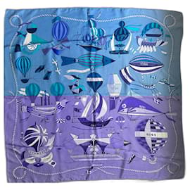 Hermès-Hermes square hot air balloons-Blue,Navy blue,Light blue