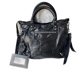 Balenciaga Leather Handbag Black Black