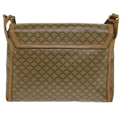 Céline-CELINE Macadam Canvas Shoulder Bag PVC Leather Beige Auth 80819-Beige