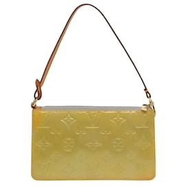 Louis Vuitton-LOUIS VUITTON Monogram Vernis Lexington Accessory Pouch Gris M91056 Auth 81489-Grey