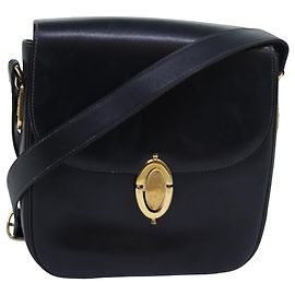 Céline Borsa a spalla CELINE in pelle nera Auth ar12071 Nero D'oro