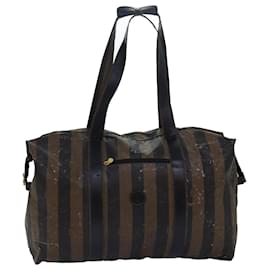 Fendi-Sac Boston FENDI Pecan Marron Noir Auth ep4396-Marron,Noir