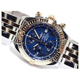 Breitling-BREITLING Chrono Mat Evolution blue SS &18KRG '08 purchased Mens-Silvery