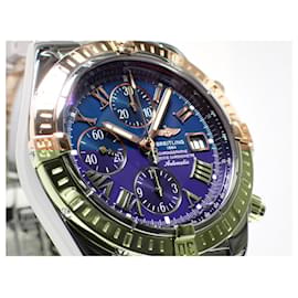 Breitling-BREITLING Chrono Mat Evolution blue SS &18KRG '08 purchased Mens-Silvery