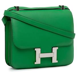 Hermès-Sacs à main HERMES en cuir-Vert