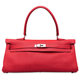 Hermès-Sacs à main HERMES en cuir-Rouge