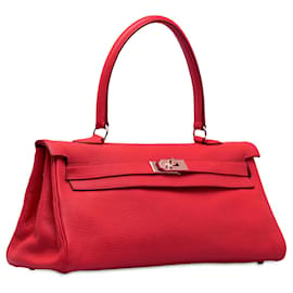 Hermès-Sacs à main HERMES en cuir-Rouge