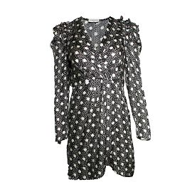 Sandro, robe à pois noir et blanc Noir Blanc