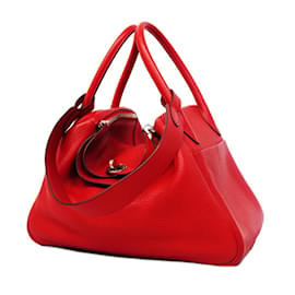 Hermès-Sac à main Hermes Lindy 30 en Rouge Casaque-Rouge