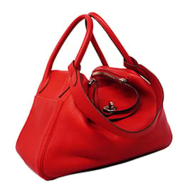 Hermès-Sac à main Hermes Lindy 30 en Rouge Casaque-Rouge