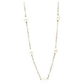 Mikimoto 18K Gold Perlenanhänger Halskette Golden