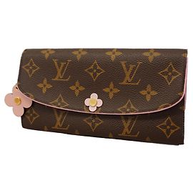 Portafoglio Lungo Louis Vuitton Monogramma Emily Marrone Rosa Fuschia
