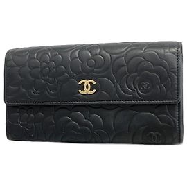 Chanel Long Wallet in Black Lambskin Black