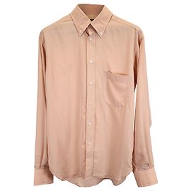 Camicia a maniche lunghe con bottoni Tom Ford in cotone pesca Pesca